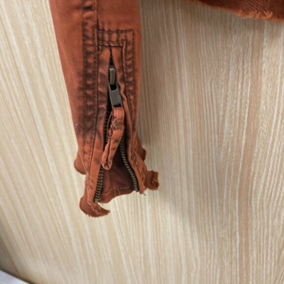 Free People Orange Denim Jacket Size Small - Picture 6 of 7